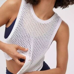 Offline by Aerie white cropped crochet tank S